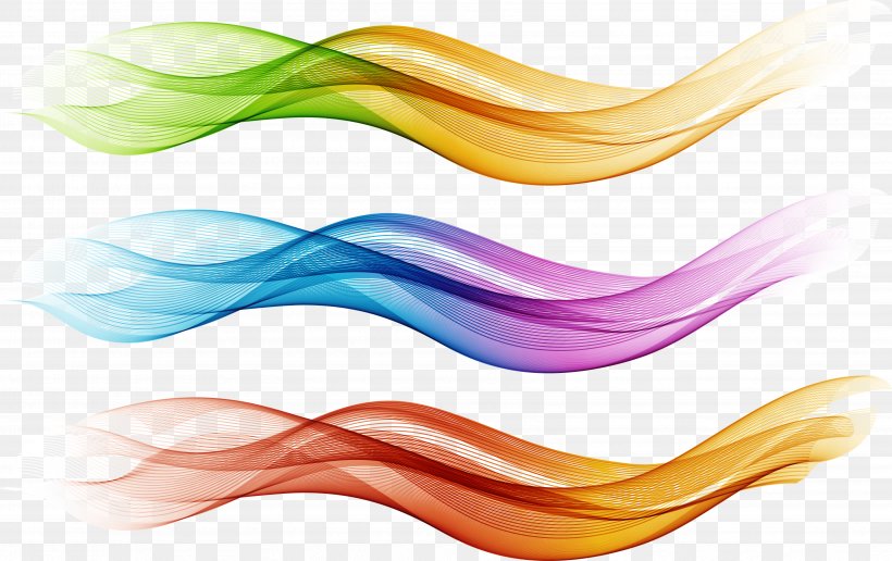 Three Color Waves Elegant Dividing Line, PNG, 6652x4187px, Color, Adobe Systems, Close Up, Color Gradient, Illustration Download Free