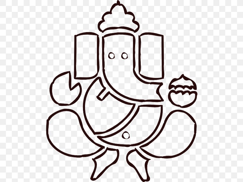 Ganesha Ganesh Chaturthi Hinduism Om Clip Art, PNG, 512x612px, Ganesha, Artwork, Black And White, Deity, Diwali Download Free