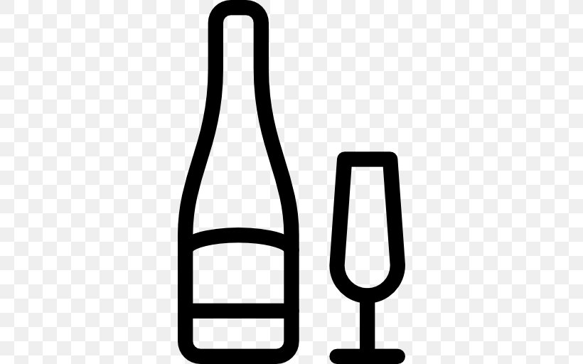 Black And White Drinkware Symbol, PNG, 512x512px, Iconscout, Area, Black And White, Bottle, Champagne Download Free