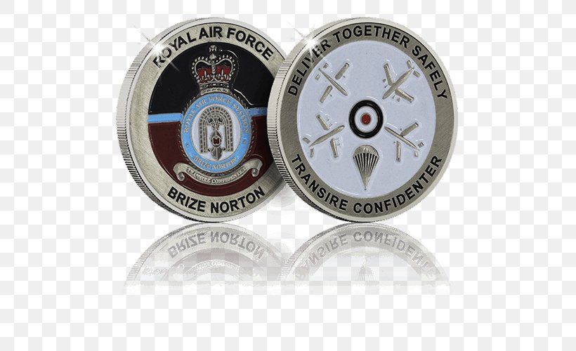 Commemorative Coin Silver Challenge Coin Royal Air Force, PNG, 500x500px, Coin, Badge, Brand, Challenge Coin, Commemorative Coin Download Free