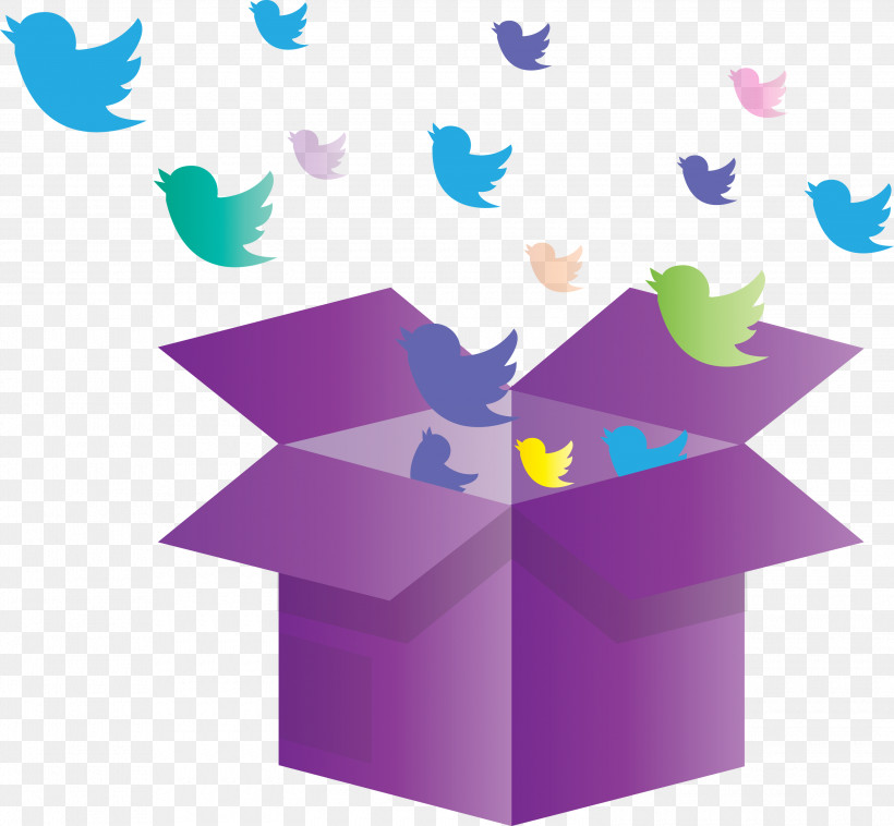 Twitter Birds Opened Box, PNG, 3000x2774px, Twitter, Birds, Opened Box, Purple, Violet Download Free