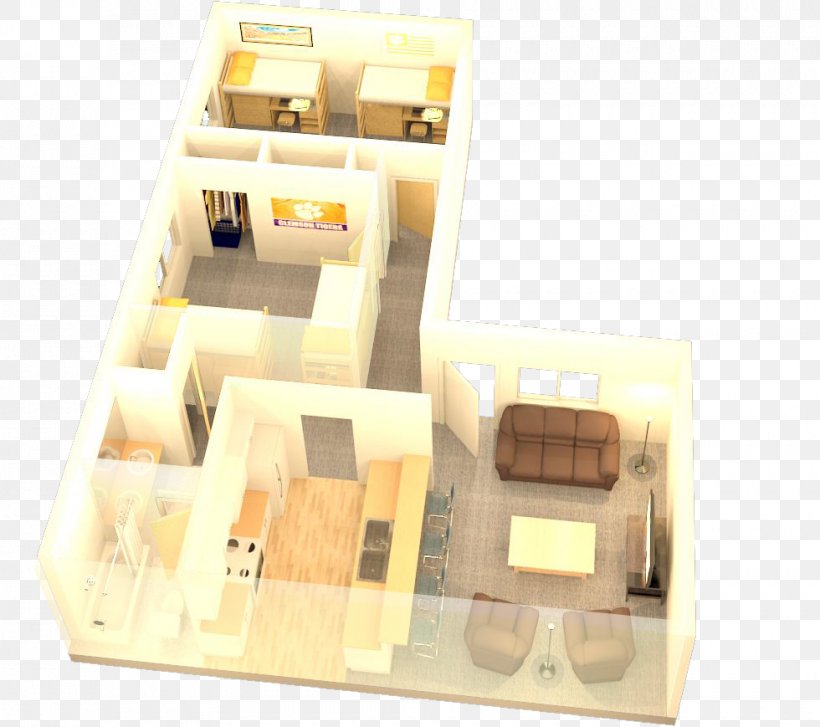 Calhoun Courts Central Floor Plan House Building, PNG, 980x869px, Central, Apartment, Building, Clemson, Clemson University Download Free