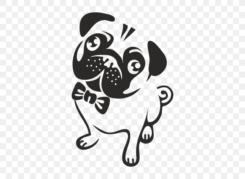 Pug Puppy T-shirt Bulldog Decal, PNG, 600x600px, Pug, Black, Black And White, Bulldog, Canidae Download Free