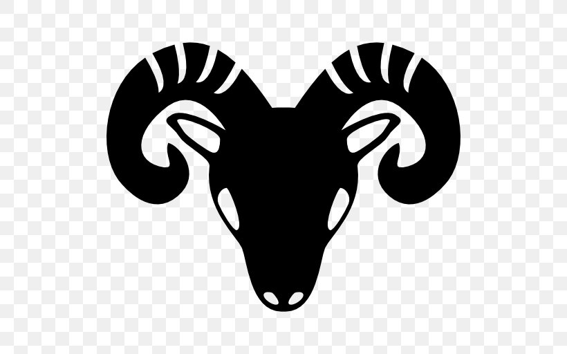 Aries Astrological Sign Horoscope Zodiac Symbol, PNG, 512x512px, Aries, Aquarius, Astrological Sign, Astrology, Black And White Download Free