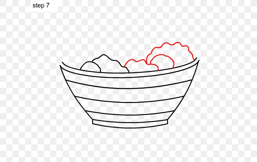 Drawing Fruit Salad Bowl, PNG, 625x516px, Drawing, Area, Black And White, Bowl, Caesar Salad Download Free