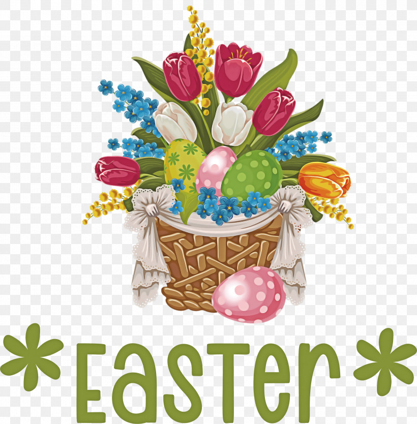 Happy Easter, PNG, 2949x3000px, Happy Easter, Artificial Flower, Basket, Cut Flowers, Easter Basket Download Free