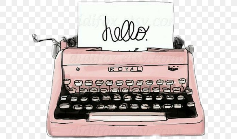 Typewriter Paper Drawing Art, PNG, 606x480px, Typewriter, Art, Drawing, Etsy, Illustrator Download Free