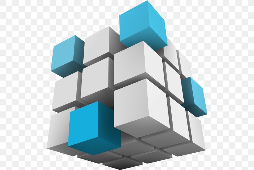 Vector Graphics Design 3D Computer Graphics Three-dimensional Space Cube, PNG, 520x549px, 3d Computer Graphics, Architecture, Blue, Building, Creativity Download Free