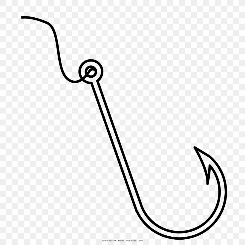 Coloring Book Fish Hook Fishing Clip Art, PNG, 1000x1000px, Coloring Book, Area, Artwork, Black And White, Body Jewelry Download Free