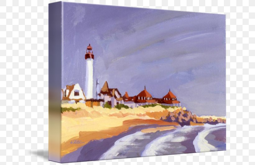 Cape May Point Lighthouse Painting Gallery Wrap Canvas, PNG, 650x530px, Lighthouse, Art, Canvas, Gallery Wrap, Painting Download Free