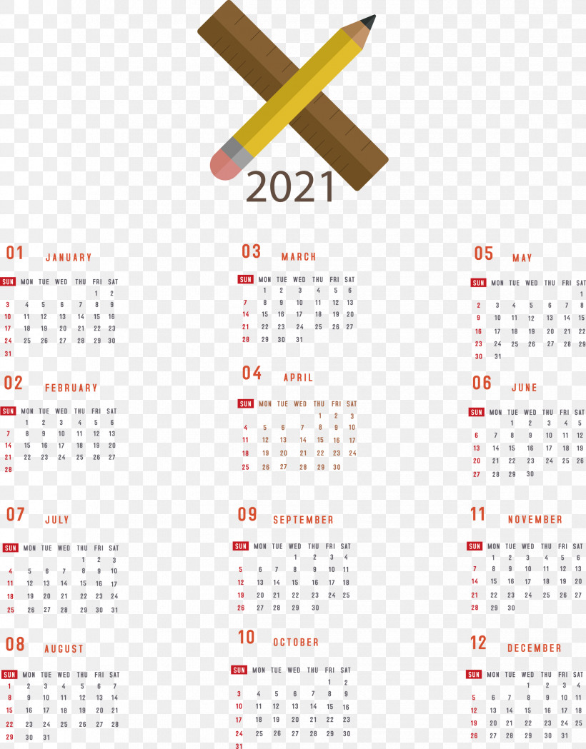 Printable 2021 Yearly Calendar 2021 Yearly Calendar, PNG, 2344x3000px, 2021 Yearly Calendar, Annual Calendar, Calendar System, Calendar Year, December Download Free