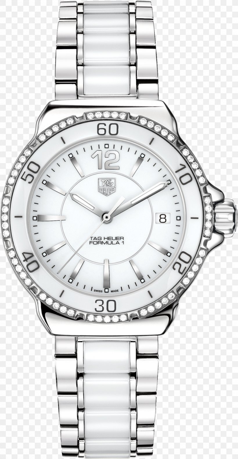 TAG Heuer Women's Formula 1 Watch TAG Heuer Aquaracer, PNG, 1000x1922px, Formula 1, Black And White, Body Jewelry, Brand, Chronograph Download Free