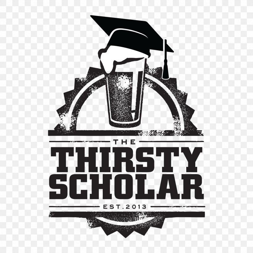 The Thirsty Scholar Logo Product Design Brand, PNG, 1500x1500px, Logo, Black And White, Brand, Saskatoon, Text Download Free
