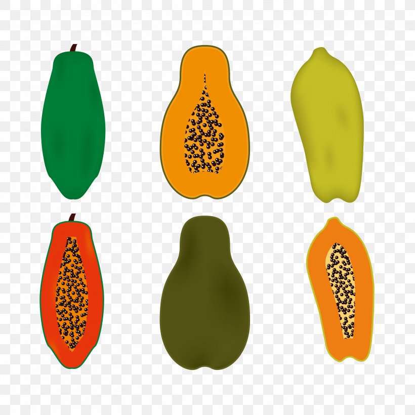 Euclidean Vector Papaya, PNG, 3333x3333px, Papaya, Auglis, Cucurbita, Flat Design, Food Download Free