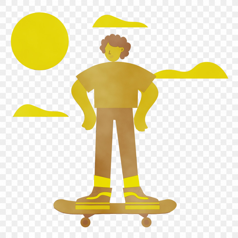 Sports Equipment Skateboarding Skateboard Yellow, PNG, 2500x2500px, Health, Cartoon, Equipment, Paint, Skateboard Download Free
