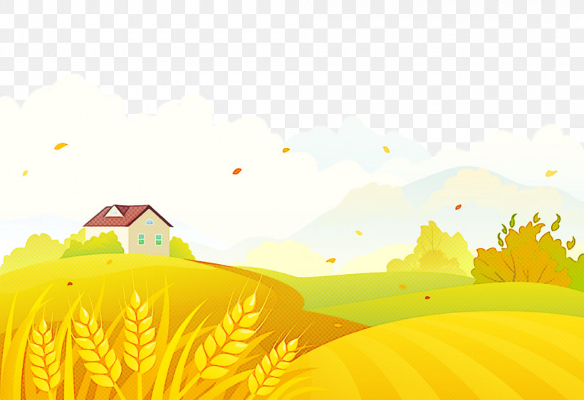 Yellow Nature Daytime Natural Environment Sky, PNG, 1000x686px, Yellow, Cartoon, Daytime, Landscape, Morning Download Free