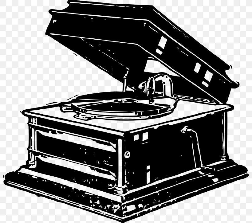 Phonograph Clip Art, PNG, 800x726px, Phonograph, Black And White, Cartoon, Machine, Phonograph Record Download Free