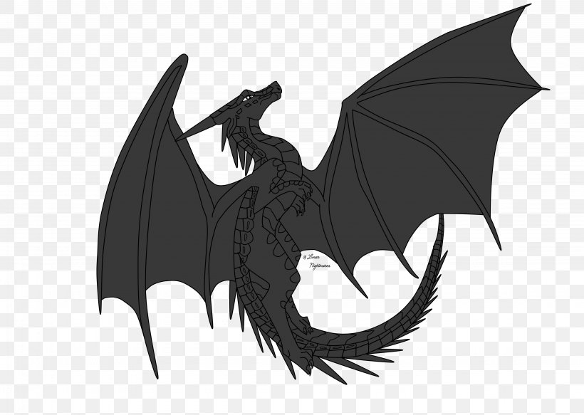 Darkness Of Dragons Wings Of Fire Drawing Line Art, PNG, 4500x3200px, Dragon, Bat, Black And White, Character, Coloring Book Download Free