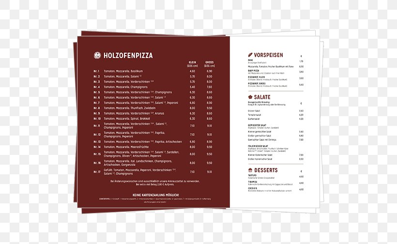 Menu Neapolitan Pizza Hansls Holzofenpizzeria Restaurant, PNG, 650x504px, Menu, Ahlen, Bayreuth, Brand, Brochure Download Free