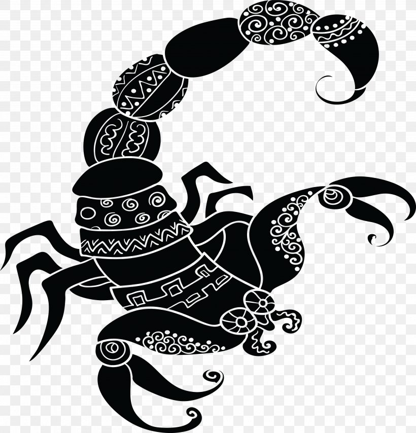 Scorpion Clip Art Zodiac Openclipart, PNG, 4000x4166px, Scorpion, Art, Astrological Sign, Astrology, Black And White Download Free