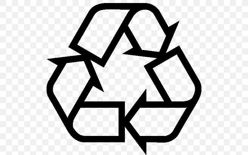 Recycling Symbol Icon, PNG, 512x512px, Recycling Symbol, Area, Black And White, Environmentally Friendly, Logo Download Free