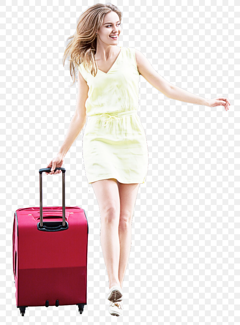 Suitcase Pink Standing Hand Luggage Bag, PNG, 800x1110px, Suitcase, Bag, Baggage, Dress, Fashion Model Download Free