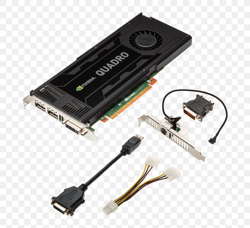 Graphics Cards & Video Adapters Nvidia Quadro GDDR5 SDRAM PCI Express Digital Visual Interface, PNG, 750x750px, Graphics Cards Video Adapters, Ac Adapter, Adapter, Cable, Computer Accessory Download Free