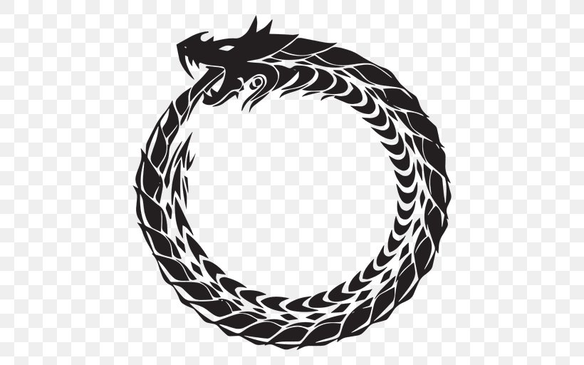 Ouroboros Ghostmasters Symbol Snake Jörmungandr, PNG, 512x512px, Ouroboros, Altered Carbon, Black And White, Dragon, Hardware Accessory Download Free