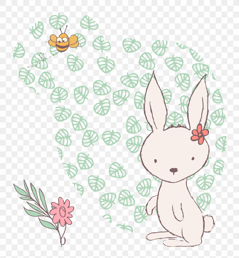 Easter Bunny, PNG, 2313x2500px, Cartoon Rabbit, Cartoon, Cute Rabbit, Easter Bunny, Flower Download Free