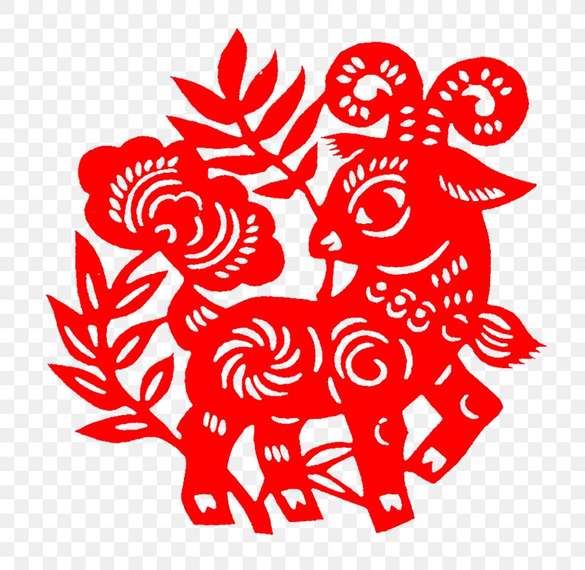 China Sheep Paper Goat Chinese New Year, PNG, 800x799px, Watercolor, Cartoon, Flower, Frame, Heart Download Free