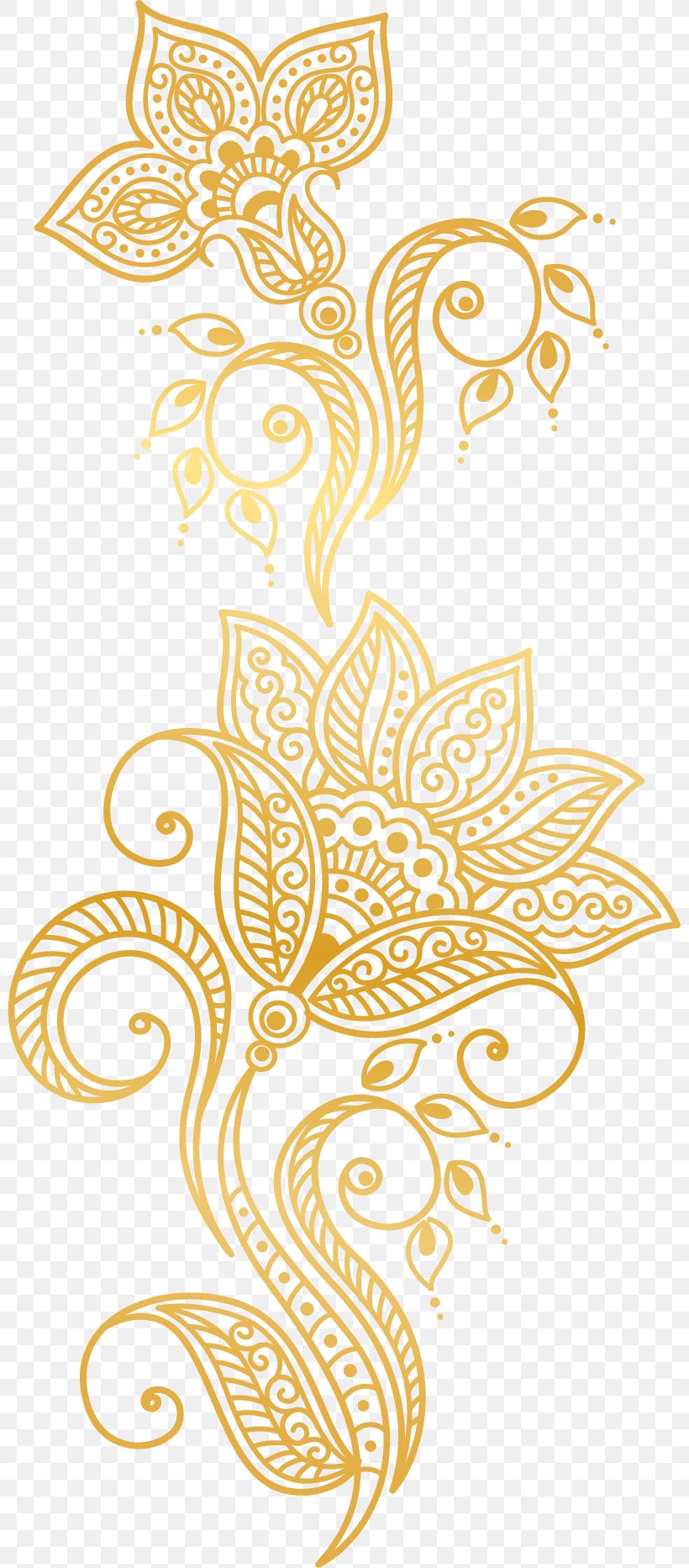 Gold Euclidean Vector Flower, PNG, 801x1865px, Gold, Area, Atmosphere, Flower, Gratis Download Free