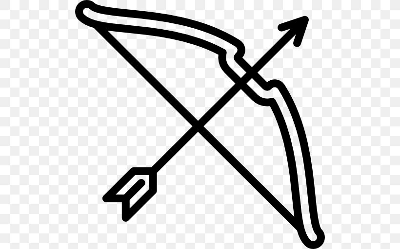 Bow And Arrow Bowhunting, PNG, 512x512px, Bow And Arrow, Archery, Area, Black, Black And White Download Free