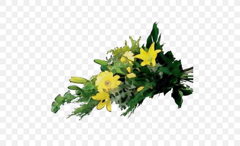 Flower Plant Yellow Bouquet Cut Flowers, PNG, 500x500px, Watercolor, Bouquet, Cut Flowers, Floristry, Flower Download Free
