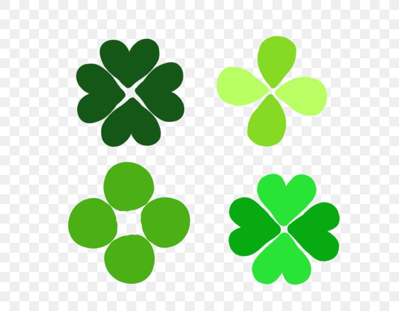 Four-leaf Clover Vector Graphics Illustration Saint Patrick's Day, PNG, 640x640px, Fourleaf Clover, Clover, Flowering Plant, Grass, Green Download Free