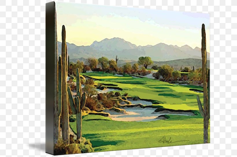 Golf Course Painting Gallery Wrap Golf Clubs, PNG, 650x546px, Golf Course, Art, Canvas, Desert, Gallery Wrap Download Free