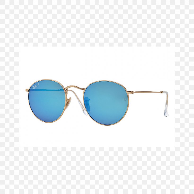 Ray Ban Round Metal Aviator Sunglasses, Blue Mirrored Round Ray Bans