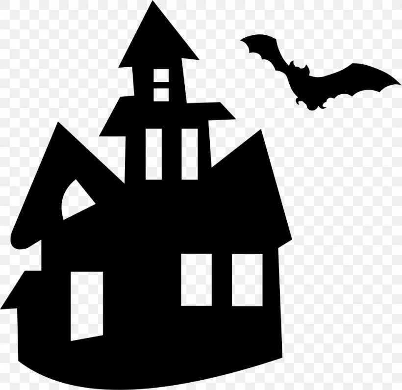 Clip Art Haunted House Halloween, PNG, 981x952px, Haunted House, Black And White, Drawing, Ghost, Halloween Download Free