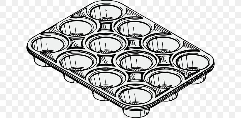 Muffin Tin Cupcake Clip Art, PNG, 640x401px, Muffin, Baking, Biscuits, Black And White, Bread Download Free