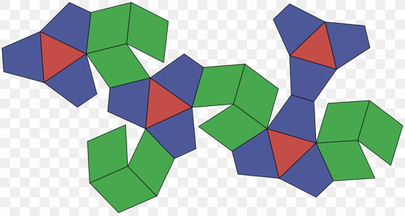 Tetrated Dodecahedron Net Near-miss Johnson Solid, PNG, 1280x684px, Tetrated Dodecahedron, Area, Blue, Deltoidal Icositetrahedron, Dodecahedron Download Free