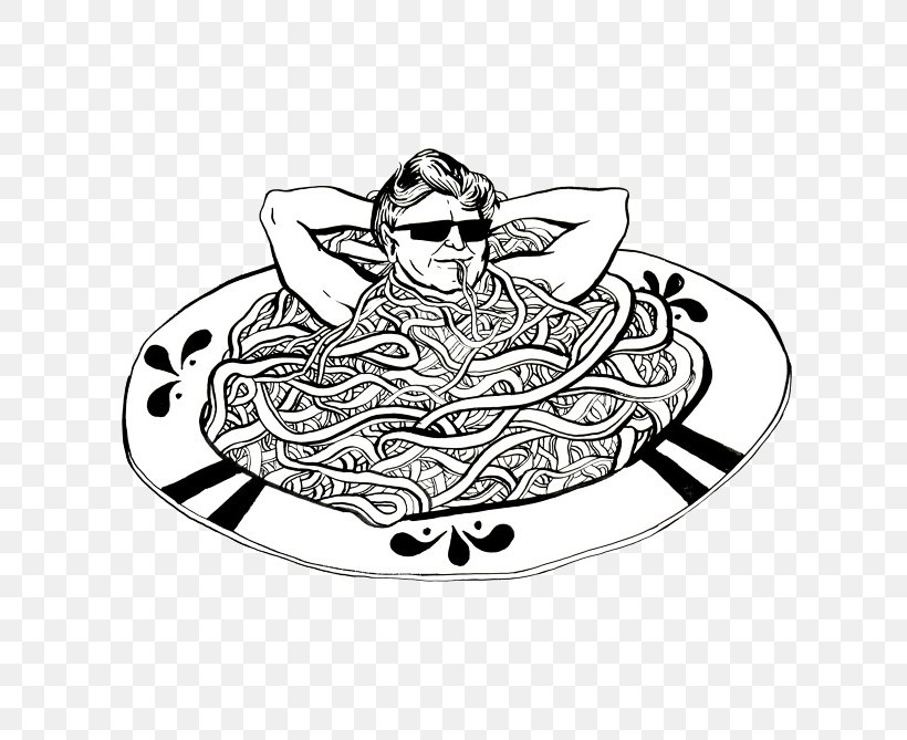 Pasta Drawing Illustration Clip Art Image, PNG, 670x669px, Pasta, Art, Black And White, Cartoon, Coloring Book Download Free