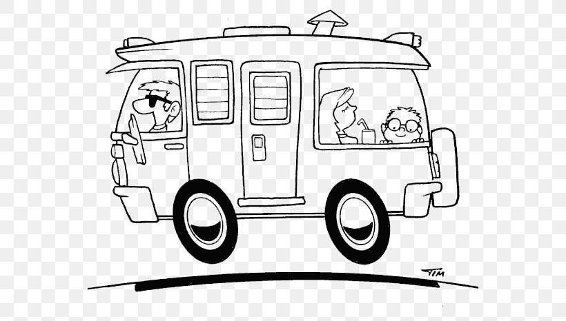 Car Campervans Happy Campers Coloring Book Motor Vehicle, PNG, 567x466px, Car, Area, Automotive Design, Automotive Exterior, Black And White Download Free