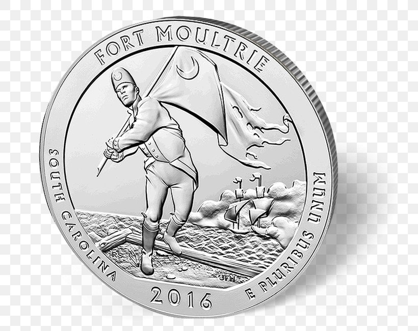 Fort Moultrie Coin Effigy Mounds National Monument Silver Fort Sumter National Monument, PNG, 800x650px, Fort Moultrie, Black And White, Bullion, Bullion Coin, Coin Download Free