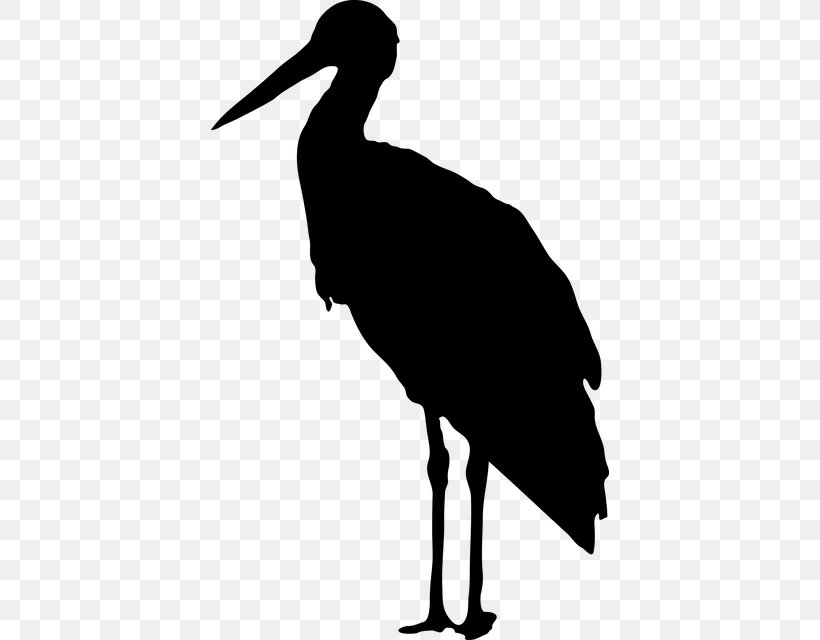 Bird Silhouette Clip Art, PNG, 398x640px, Bird, Beak, Black And White, Black Stork, Ciconia Download Free