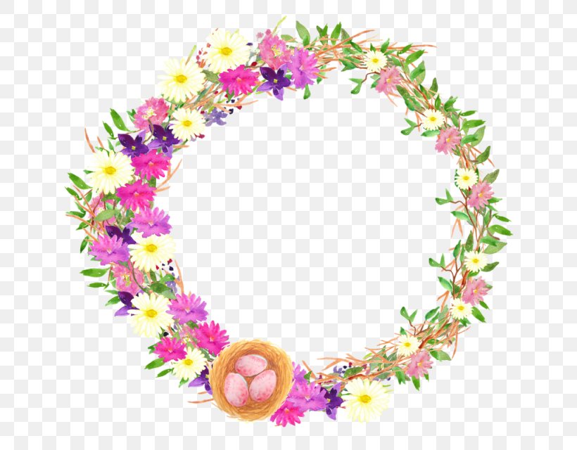 Easter Bunny Floral Design Garland Wreath, PNG, 640x640px, Easter, Body Jewelry, Centrepiece, Drawing, Easter Bunny Download Free