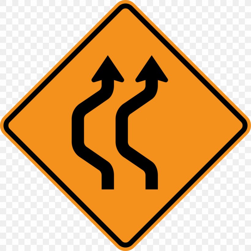 Reverse Curve Traffic Sign Lane Road, PNG, 1024x1024px, Reverse Curve, Area, Brand, Carriageway, Detour Download Free