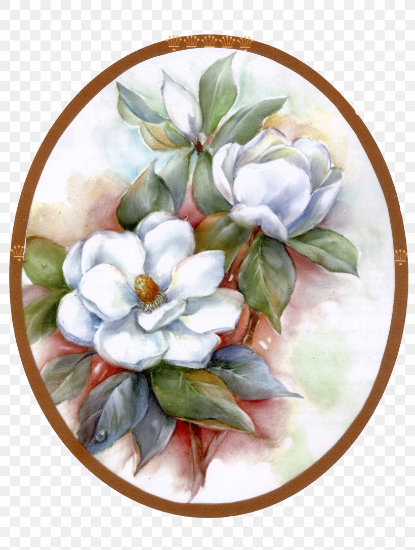 Flower Painting Southern Magnolia Floral Design, PNG, 2340x3100px, Flower, Art, Blossom, Decoupage, Dishware Download Free
