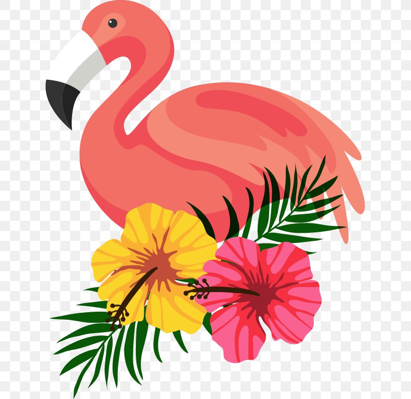 Beautifully Decorated Beautiful Flamingo Flower Frame, PNG, 637x795px, Flamingo, Art, Beak, Bird, Chicken Download Free