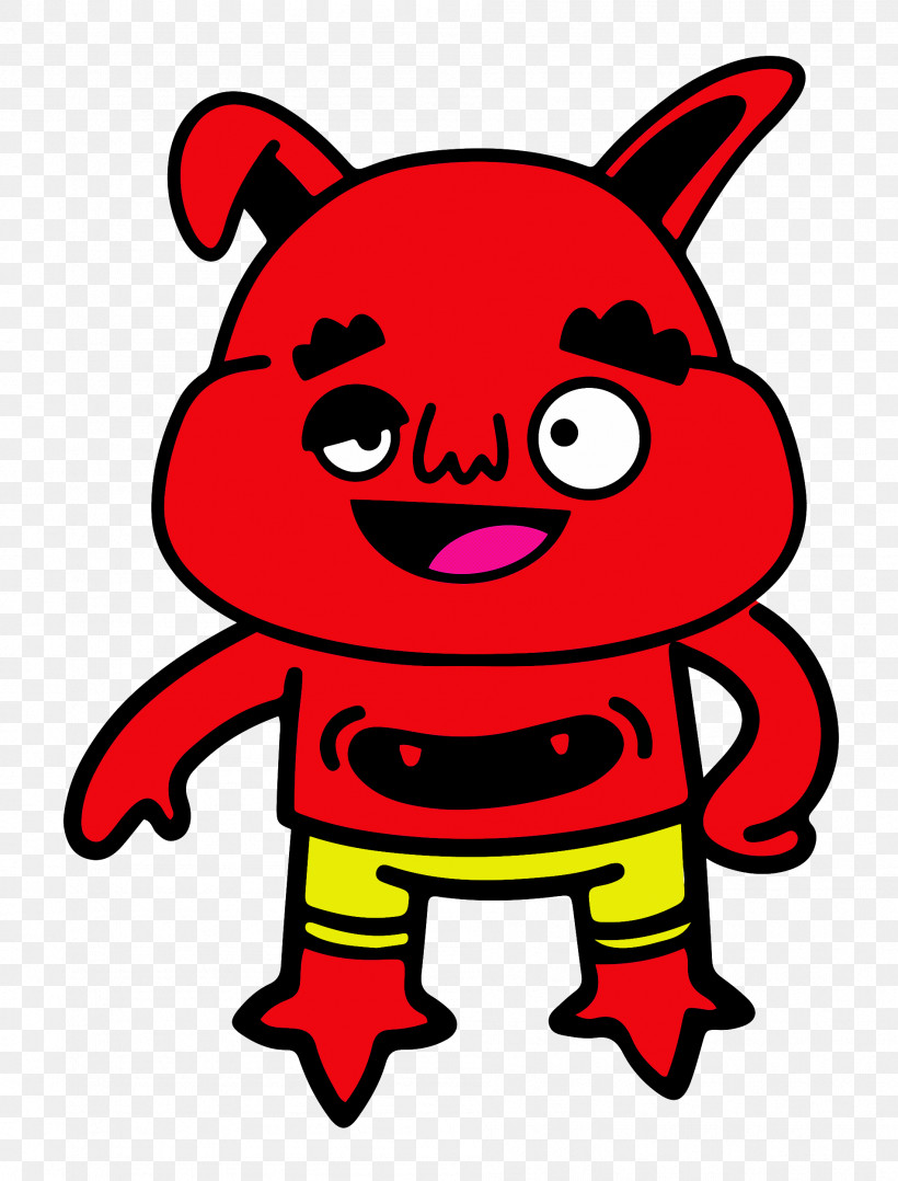 Cartoon Character Red Line Snout, PNG, 1901x2500px, Monster, Cartoon, Character, Geometry, Halloween Download Free