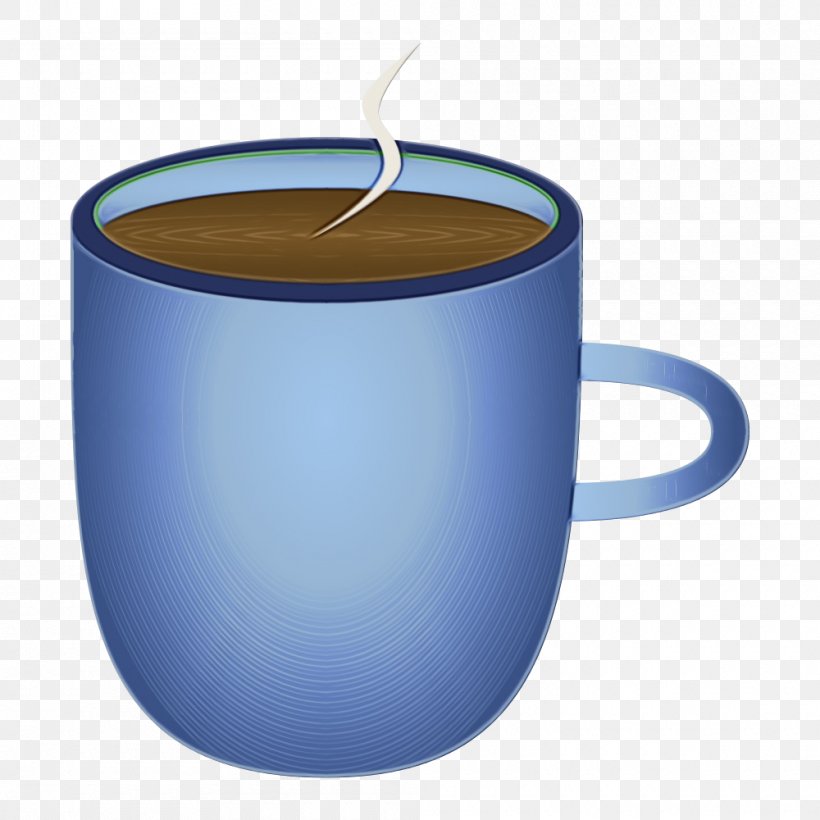 Coffee Cup, PNG, 1000x1000px, Watercolor, Blue, Brown, Cobalt, Cobalt Blue Download Free