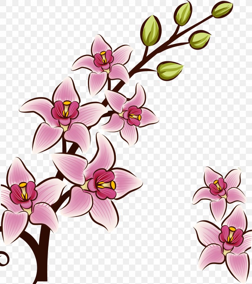 Drawing Flower Euclidean Vector Illustration, PNG, 1886x2125px, Drawing, Art, Blossom, Branch, Coloring Book Download Free
